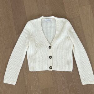 INTERMIX Ivory Button-Up Cardigan